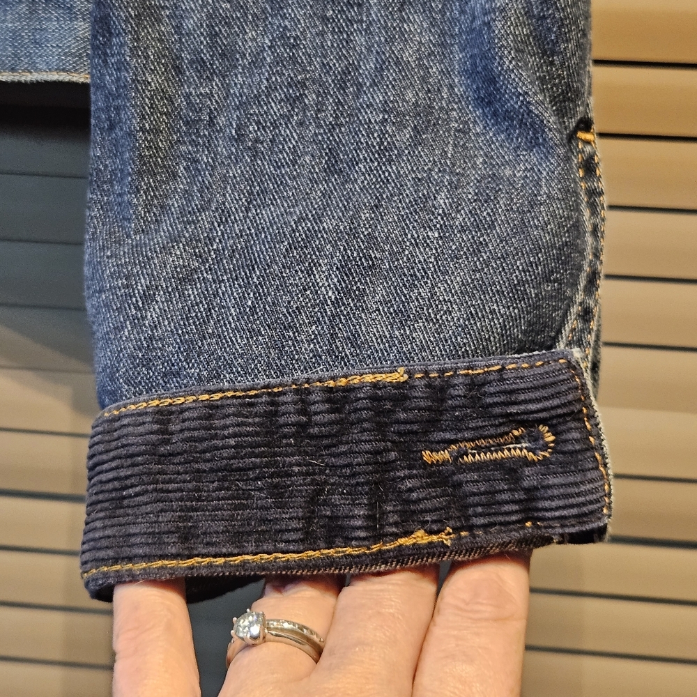 Preloved Size 12 one-off designer jeans jacket fr. sample sale. Corduroy & denim - Picture 7 of 14